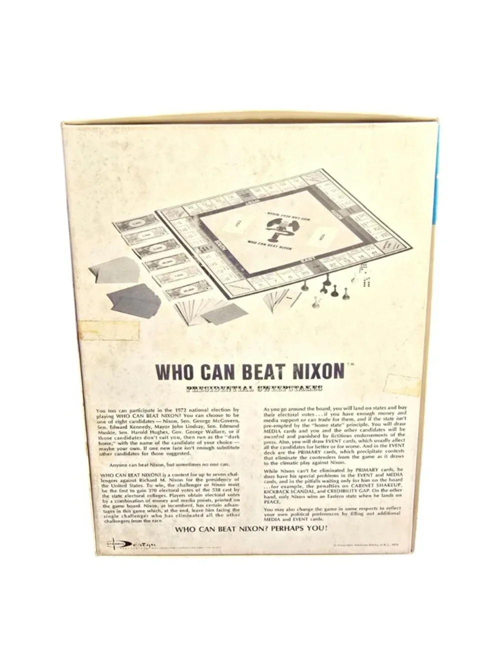Who Can Beat Nixon? 1971 Vintage Political Strategy Board Game By Harrison-Blain